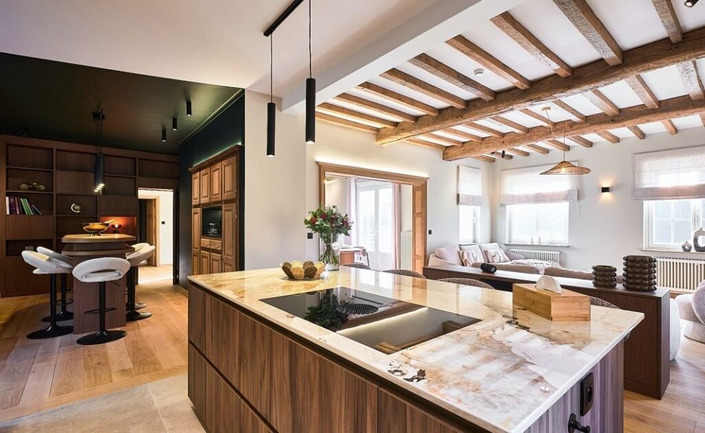 cuisine Gîte de luxe à Val-Dieu, Aubel, hébergement nature en Ardennes belges, Belgique